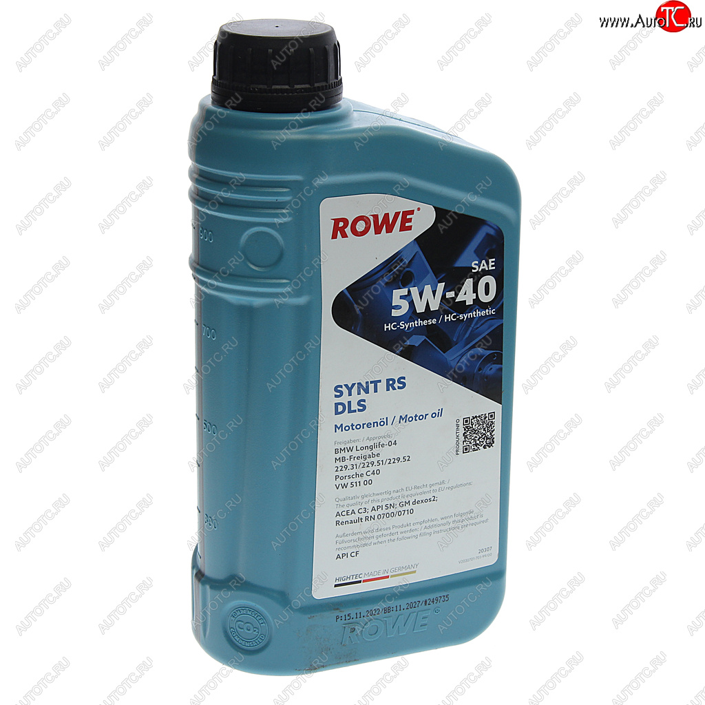 1 529 р. Масло моторное HIGHTEC SYNT RS DLS SNCFC2C3 5W40 синт.1л ROWE ROWE 20307-0010-99  с доставкой в г. Майкоп