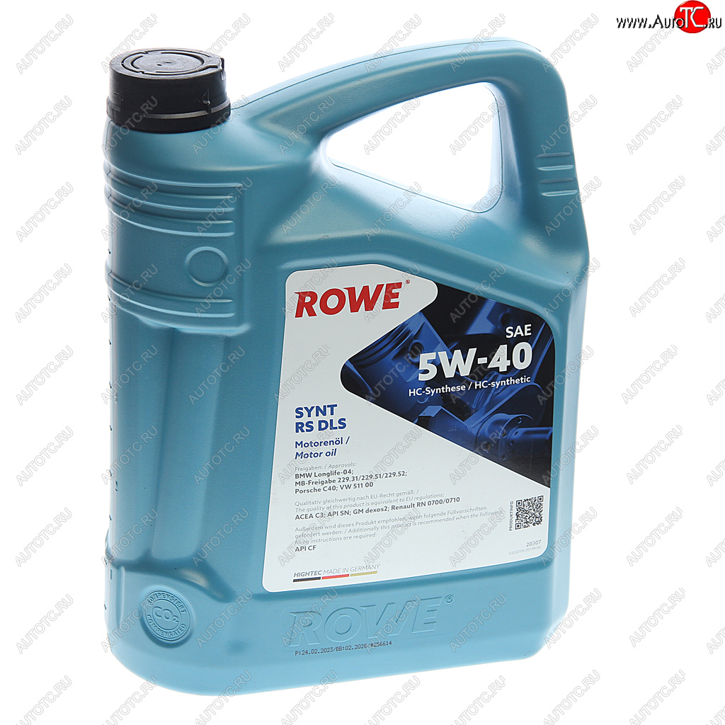 6 999 р. Масло моторное HIGHTEC SYNT RS DLS SN/CF/C2/C3 5W40 синт.5л ROWE ROWE 20307-0050-99 ROWE 20307-0050-99  с доставкой в г. Майкоп