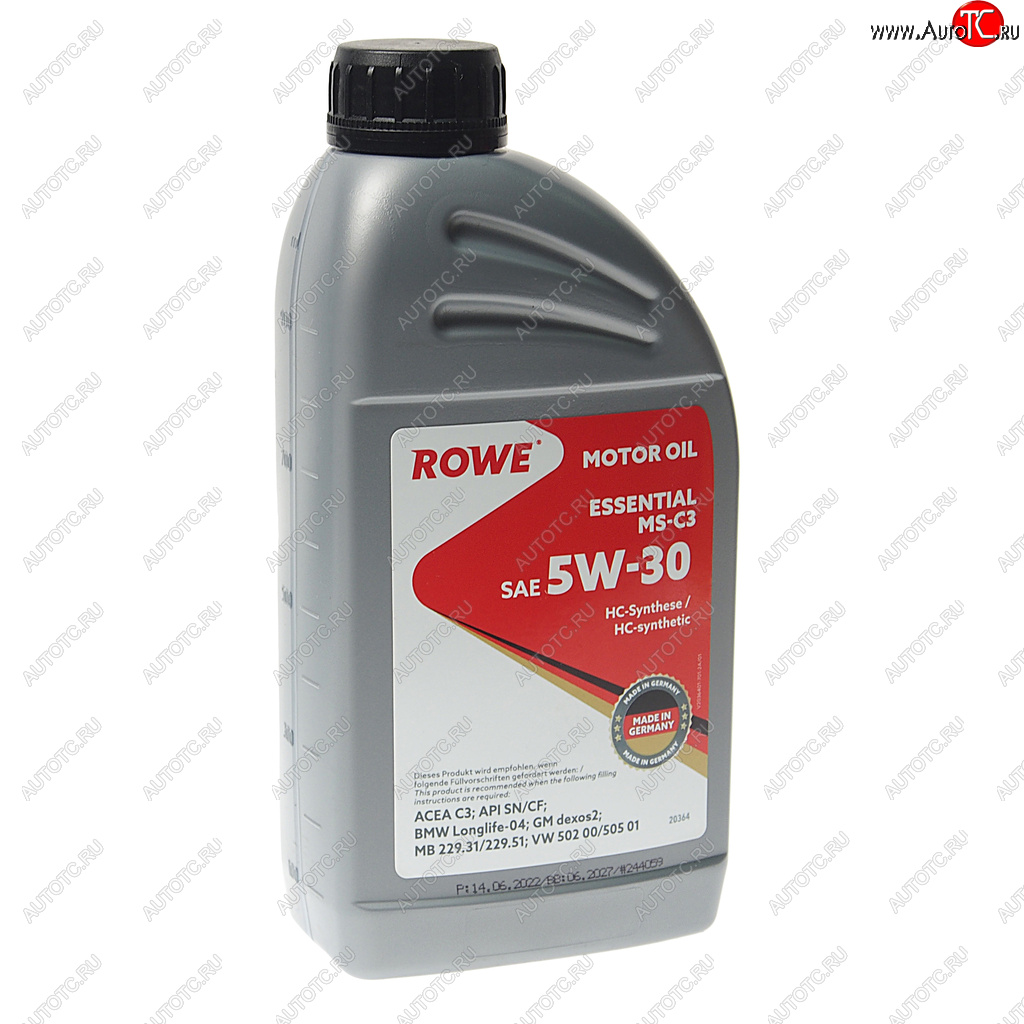 1 669 р. Масло моторное ESSENTIAL MS-C3 5W30 синт.1л ROWE ROWE 20364-177-2a  с доставкой в г. Майкоп