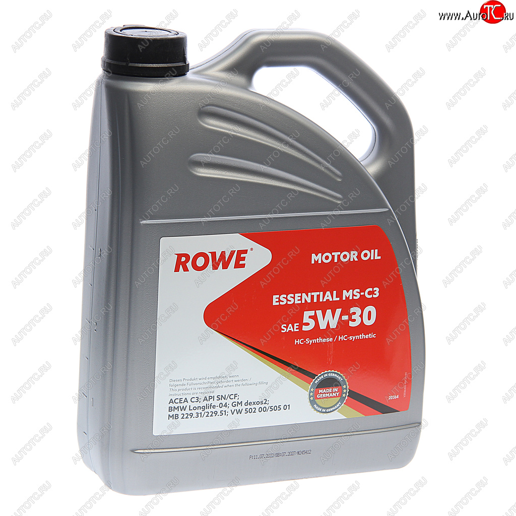 5 999 р. Масло моторное ESSENTIAL MS-C3 5W30 синт.4л ROWE ROWE 20364-453-2a  с доставкой в г. Майкоп