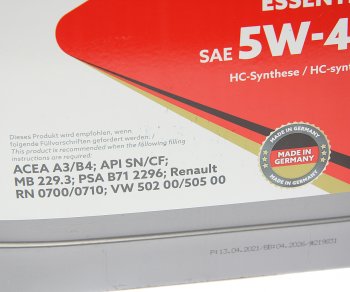 5 449 р. Масло моторное ESSENTIAL SNCFA3B4 5W40 синт.4л ROWE ROWE 20367-453-2a  с доставкой в г. Майкоп. Увеличить фотографию 2