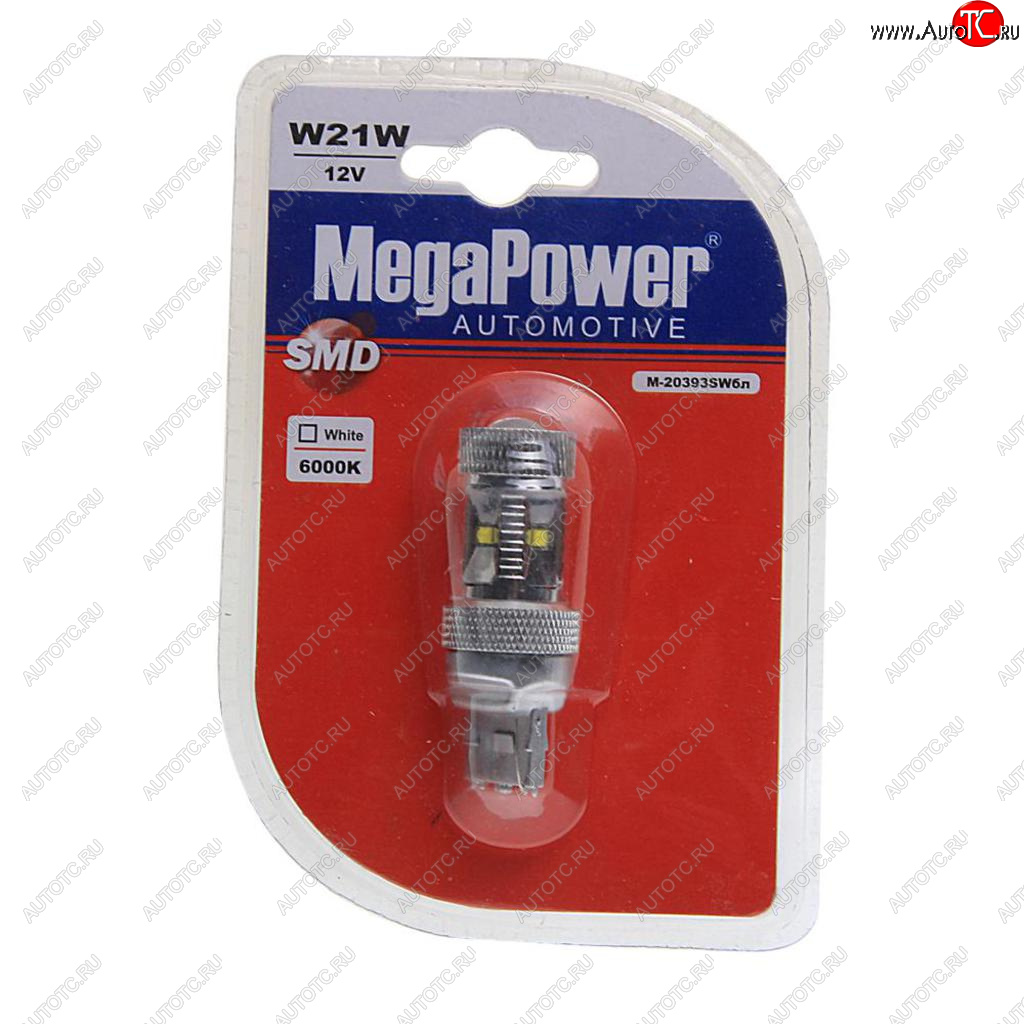 619 р. Лампа светодиодная 12V T20W BA9s 6000K 6 светодиодов блистер (1шт.) MEGAPOWER MEGAPOWER-AUTOMOTIVE 20393swбл  с доставкой в г. Майкоп
