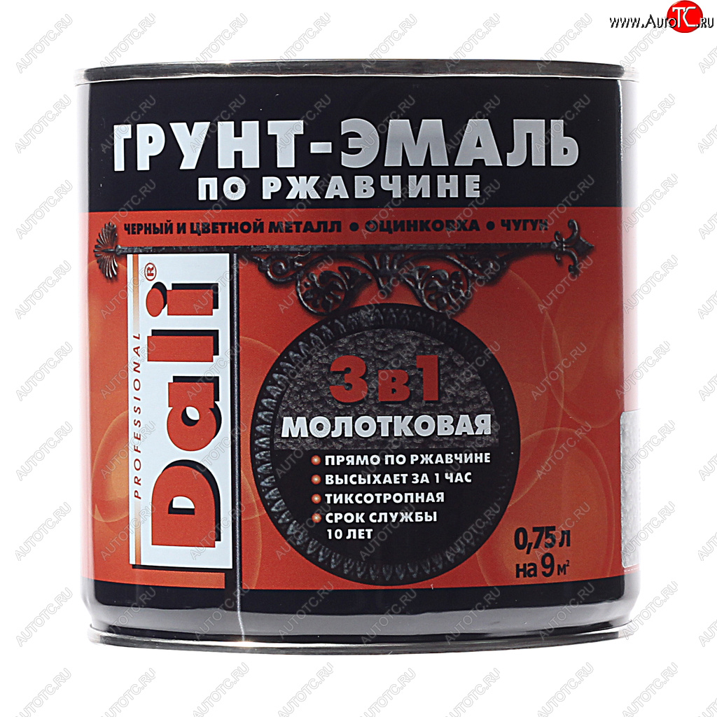 1 229 р. Грунт-эмаль по ржавчине серебристый молотковый 0.75л DALI DALI 20407  с доставкой в г. Майкоп