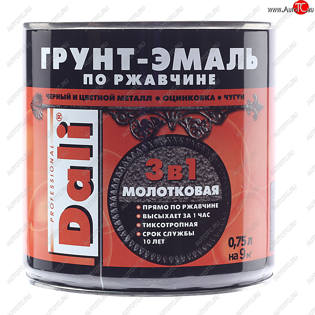 1 229 р. Грунт-эмаль по ржавчине черный молотковый 0.75л DALI DALI 20409  с доставкой в г. Майкоп