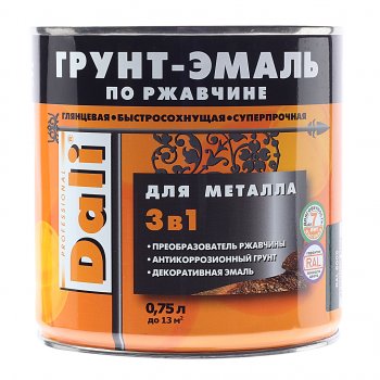 999 р. Грунт-эмаль по ржавчине зеленый мох RAL6005 0.75л DALI DALI 20479  с доставкой в г. Майкоп. Увеличить фотографию 1