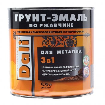 999 р. Грунт-эмаль по ржавчине серебристый алюминий RAL9006 0.75л DALI DALI 20482  с доставкой в г. Майкоп. Увеличить фотографию 1