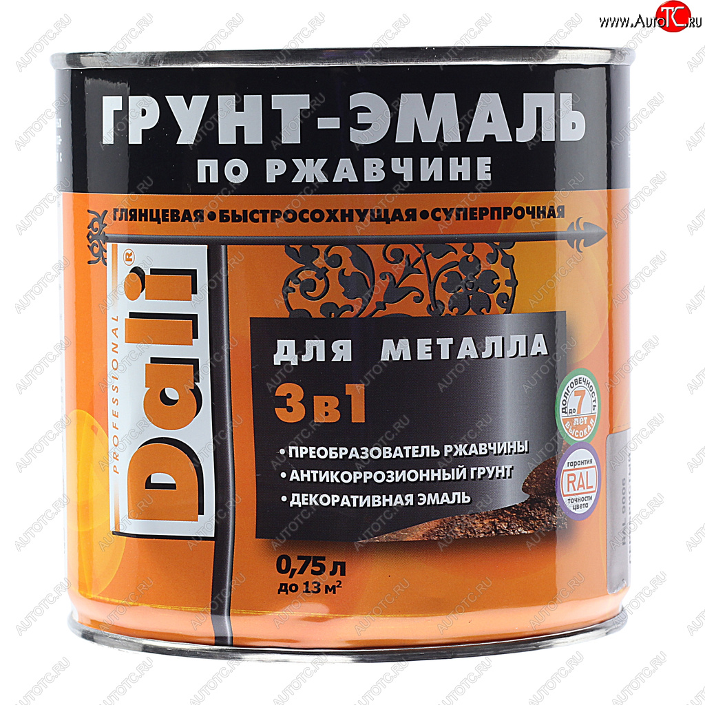 999 р. Грунт-эмаль по ржавчине серебристый алюминий RAL9006 0.75л DALI DALI 20482  с доставкой в г. Майкоп