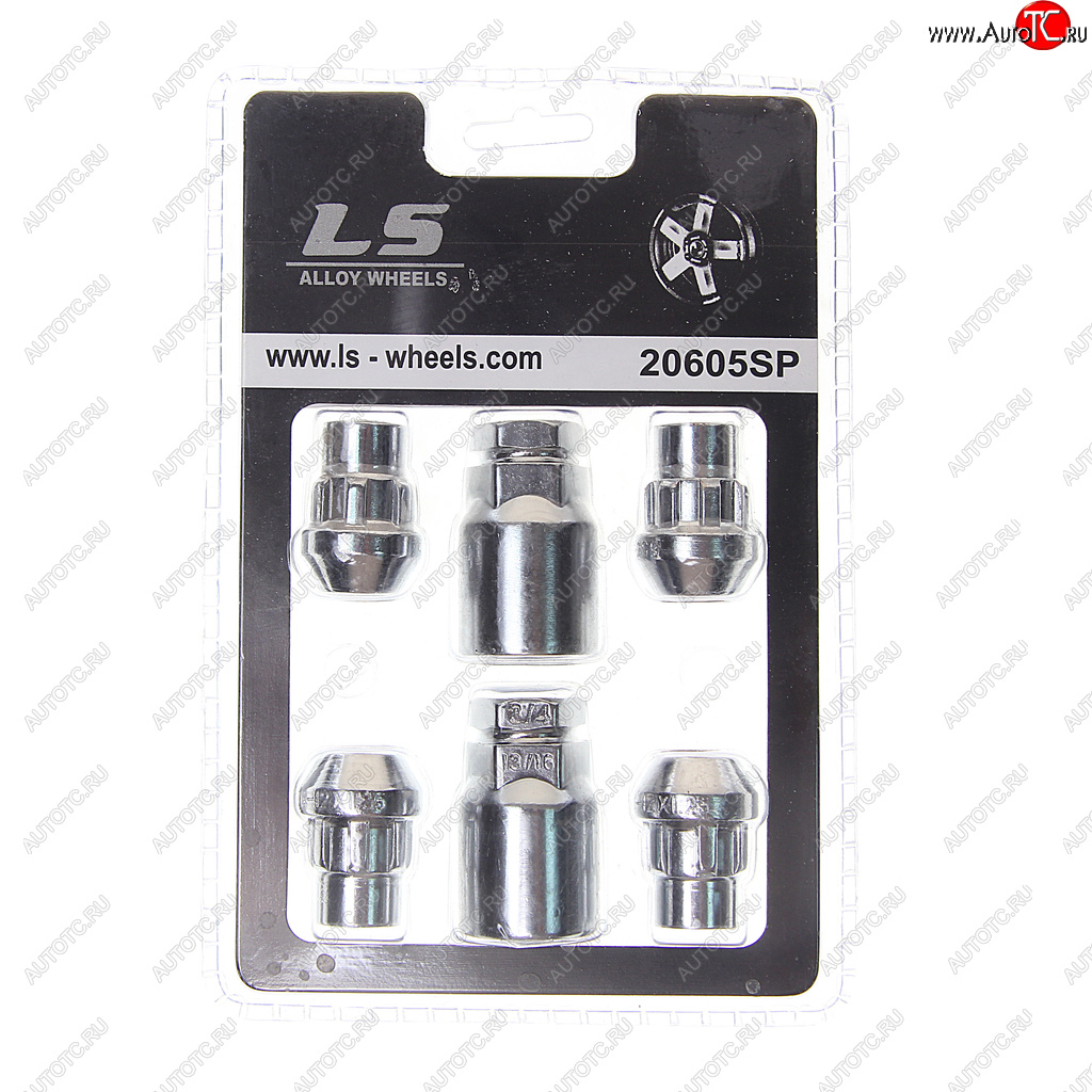 999 р. Гайка колеса М12х1.25х32 секретки конус закрытая 2 ключа LS WHEELS LS WHEELS 20605sp  с доставкой в г. Майкоп