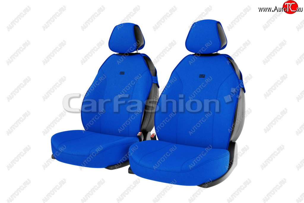 1 269 р. Универсальные чехлы сидений (майка, 4 предм., полиэстер) Bingo Front CARFASHION Toyota Kluger XU20 рестайлинг (2003-2007) (синий)  с доставкой в г. Майкоп
