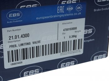2 899 р. Клапан MAN TGA ограничения давления 8.5Bar EBS EBS 21014300  с доставкой в г. Майкоп. Увеличить фотографию 4