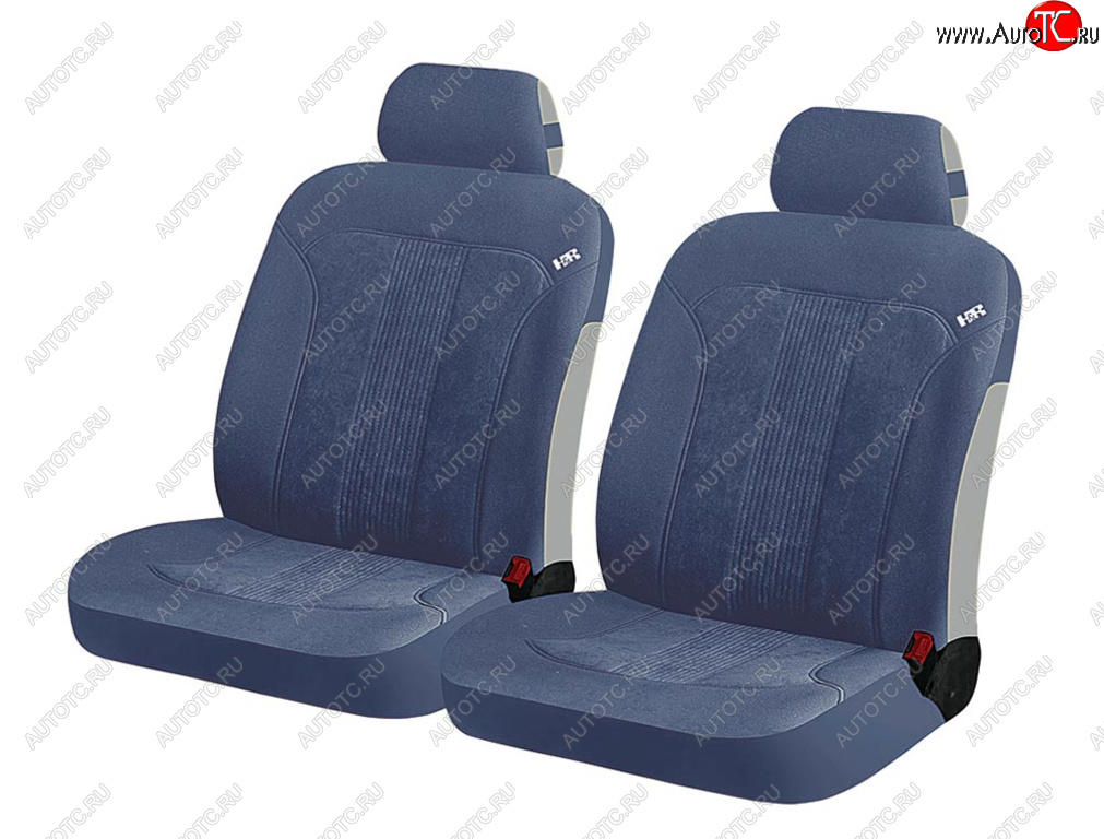 1 289 р. Универсальные чехлы сидений (майка, 4 предм., полиэстр) rend Front CARFASHION CITROEN C3 Aircross дорестайлинг (2017-2021) (черно-синие)  с доставкой в г. Майкоп