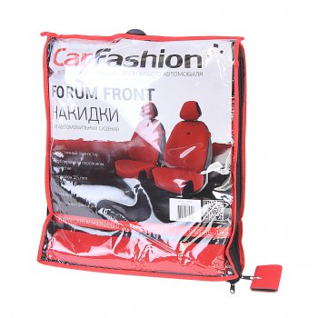 599 р. Универсальные чехлы сидений (майка, 4 предм., полиэстер) Forum Front CARFASHION Lifan 720 (2013-2025) (красный)  с доставкой в г. Майкоп. Увеличить фотографию 2
