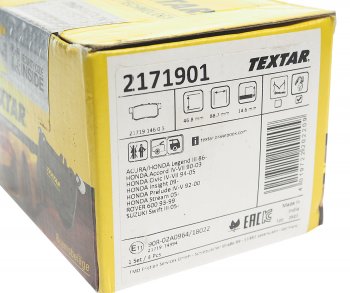 2 299 р. Колодки тормозные задние (4шт.) TEXTAR Honda Accord 6 CF седан дорестайлинг (1997-2000)  с доставкой в г. Майкоп. Увеличить фотографию 3
