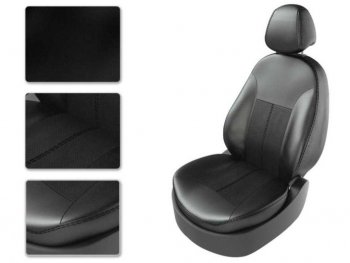 7 649 р. Авточехлы HYUNDAI Solaris KIA Rio седан (11-) экокожа черные CARFASHION CARFASHION 220618060606  с доставкой в г. Майкоп. Увеличить фотографию 1