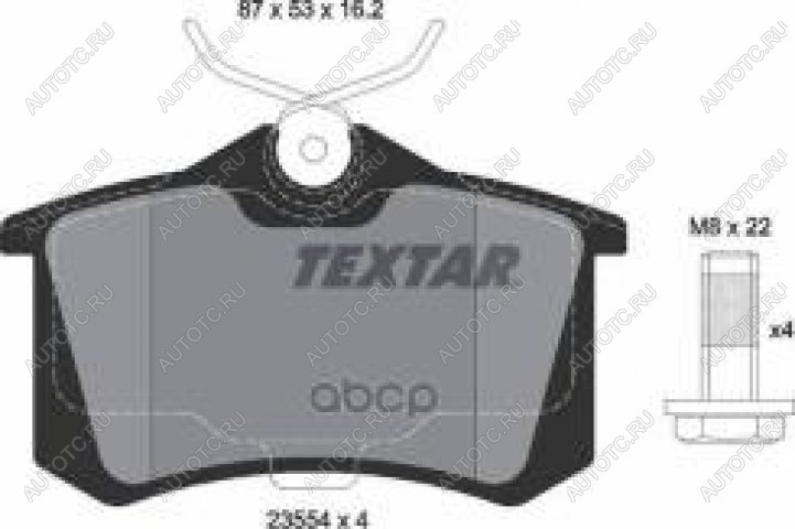 2 699 р. Колодки тормозные задние (4шт.) TEXTAR Renault Clio KH98 дорестайлинг универсал (2012-2016)  с доставкой в г. Майкоп