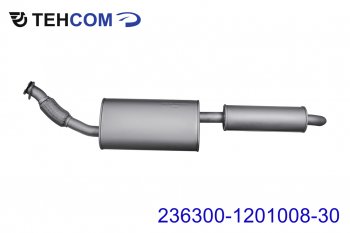 8 249 р. Глушитель УАЗ-2363 Пикап АКПП с резонатором ТЕХКОМ ТЕХКОМ 236300-1201008-30  с доставкой в г. Майкоп. Увеличить фотографию 1