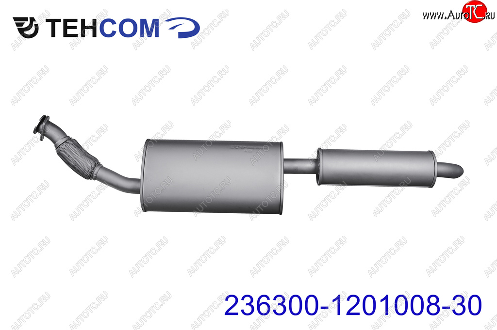 8 249 р. Глушитель УАЗ-2363 Пикап АКПП с резонатором ТЕХКОМ ТЕХКОМ 236300-1201008-30  с доставкой в г. Майкоп