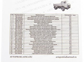 2 099 р. Прокладка двигателя ЯМЗ-238 комплект АВТОПРОКЛАДКА АВТОПРОКЛАДКА 238-100*у  с доставкой в г. Майкоп. Увеличить фотографию 2