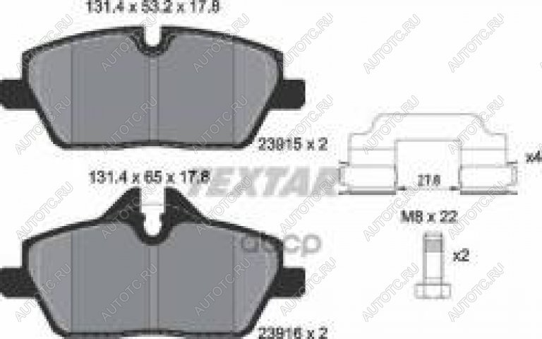 4 549 р. Колодки тормозные передние (4шт.) TEXTAR BMW 1 серия E82 купе 1-ый рестайлинг (2007-2011)  с доставкой в г. Майкоп