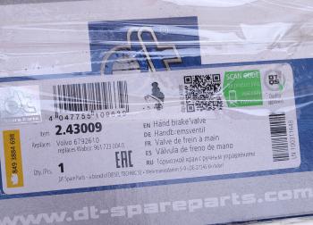 5 999 р. Кран DAF VOLVO стояночного тормоза DT DT 2.43009  с доставкой в г. Майкоп. Увеличить фотографию 4