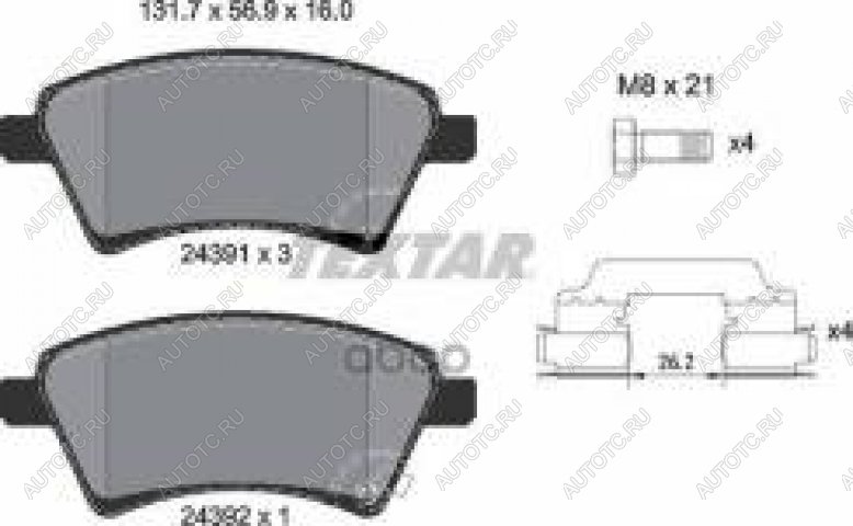 3 599 р. Колодки тормозные передние (4шт.) TEXTAR Suzuki SX4 YA21S,YB21S дорестайлинг, хэтчбэк (2006-2011)  с доставкой в г. Майкоп