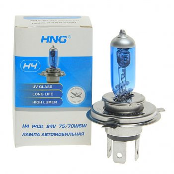 210 р. Лампа 24V H4 7570W P43t Super White HNG HNG 24443sw  с доставкой в г. Майкоп. Увеличить фотографию 1