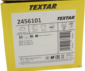 6 249 р. Колодки тормозные задние (4шт.) TEXTAR BMW 5 серия F11 дорестайлинг, универсал (2009-2013)  с доставкой в г. Майкоп. Увеличить фотографию 4