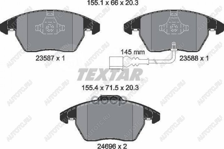 5 199 р. Колодки тормозные передние (4шт.) TEXTAR Audi A1 GB хэтчбэк 5 дв. дорестайлинг (2018-2025)  с доставкой в г. Майкоп