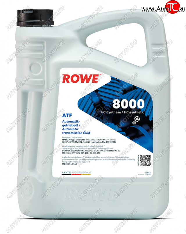 4 299 р. Масло трансмиссионное HIGHTEC ATF 8000 DEXRON IIIG синт.5л красное ROWE ROWE 25012-0050-99  с доставкой в г. Майкоп