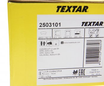 4 299 р. Колодки тормозные передние (4шт.) TEXTAR Chevrolet Aveo T300 седан (2011-2015)  с доставкой в г. Майкоп. Увеличить фотографию 3