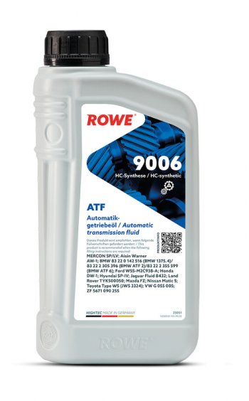 1 739 р. Масло трансмиссионное HIGHTEC ATF 9006 WSSP-IV синт.1л янтарное ROWE ROWE 25051-0010-99  с доставкой в г. Майкоп. Увеличить фотографию 2