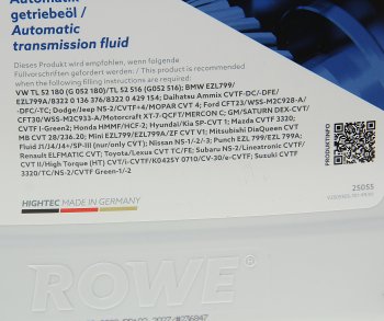 6 899 р. Масло трансмиссионное HIGHTEC ATF CVT синт.5л янтарное ROWE ROWE 25055-0050-99  с доставкой в г. Майкоп. Увеличить фотографию 2