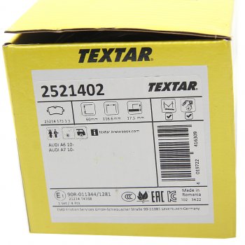 4 849 р. Колодки тормозные задние (4шт.) TEXTAR Audi A6 C7 дорестайлинг, седан (2010-2014)  с доставкой в г. Майкоп. Увеличить фотографию 5