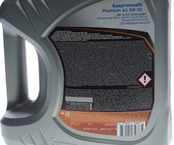 2 399 р. Масло моторное PREMIUM A3 SLCFA3B4 5W30 синт.4л GAZPROMNEFT GAZPROMNEFT 253142485  с доставкой в г. Майкоп. Увеличить фотографию 2