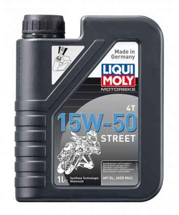 1 399 р. Масло моторное для 4-х тактных двигателей MOTORBIKE 4T STREET 15W50 синт.1л LIQUI MOLY LIQUI MOLY 2555  с доставкой в г. Майкоп. Увеличить фотографию 1