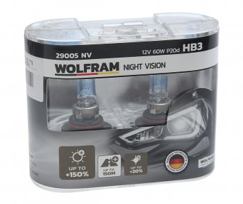 1 899 р. Лампа 12V HB3 60W P20d +150% бокс (2шт.) Extra Light WOLFRAM WOLFRAM 29005nv WOLFRAM 29005nv  с доставкой в г. Майкоп. Увеличить фотографию 1