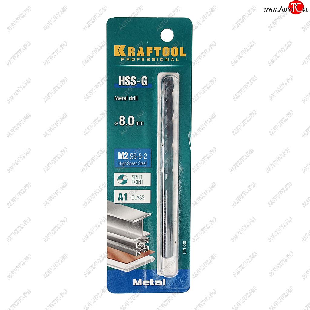 339 р. Сверло по металлу 8.0х117мм HSS KRAFTOOL KRAFTOOL 29651-8  с доставкой в г. Майкоп