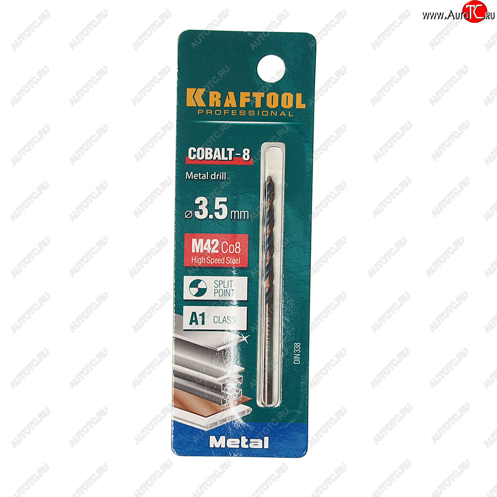 139 р. Сверло по металлу 3.5х70мм HSS Cobalt KRAFTOOL KRAFTOOL 29656-3.5  с доставкой в г. Майкоп