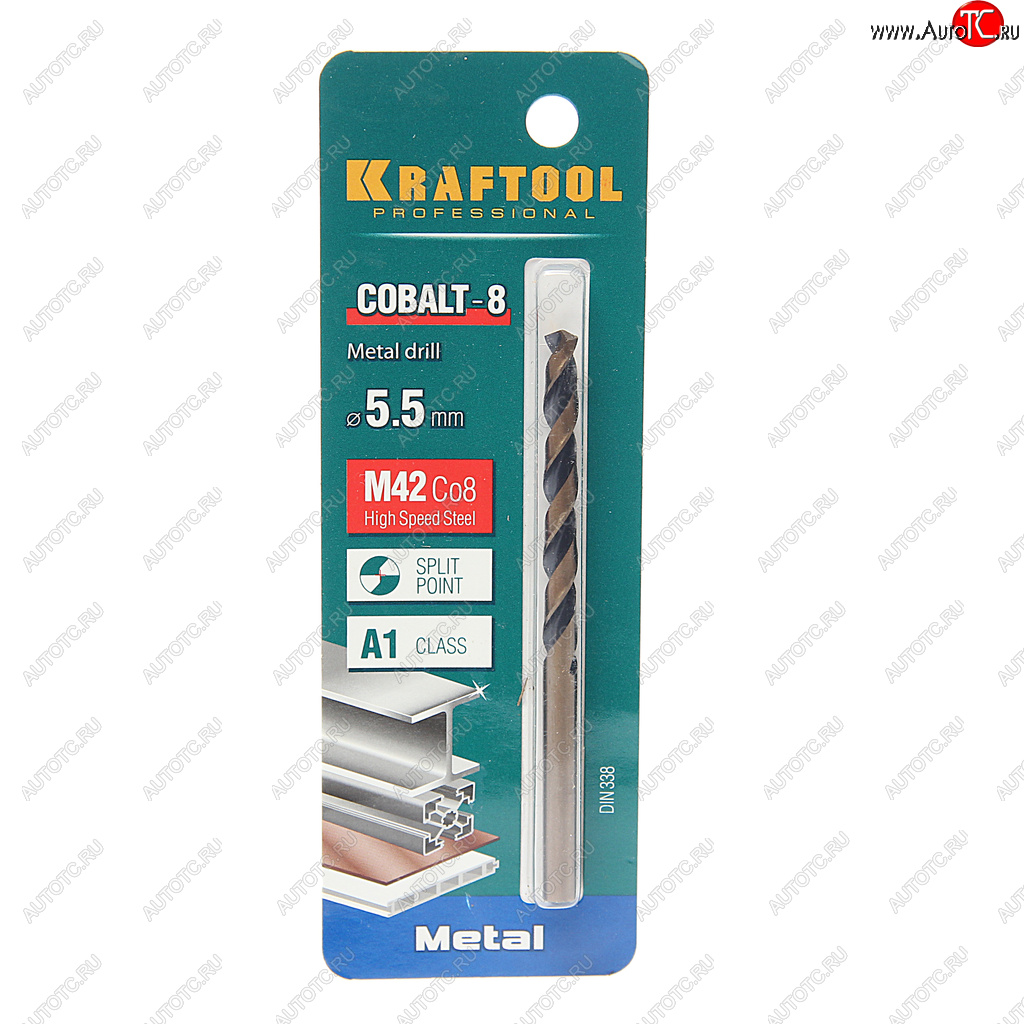 246 р. Сверло по металлу 5.5х93мм HSS Cobalt KRAFTOOL KRAFTOOL 29656-5.5  с доставкой в г. Майкоп