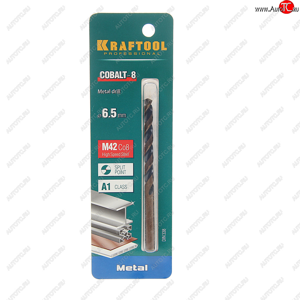329 р. Сверло по металлу 6.5х101мм HSS Cobalt KRAFTOOL KRAFTOOL 29656-6.5  с доставкой в г. Майкоп