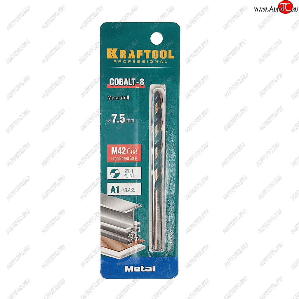419 р. Сверло по металлу 7.5х109мм HSS Cobalt KRAFTOOL KRAFTOOL 29656-7.5  с доставкой в г. Майкоп