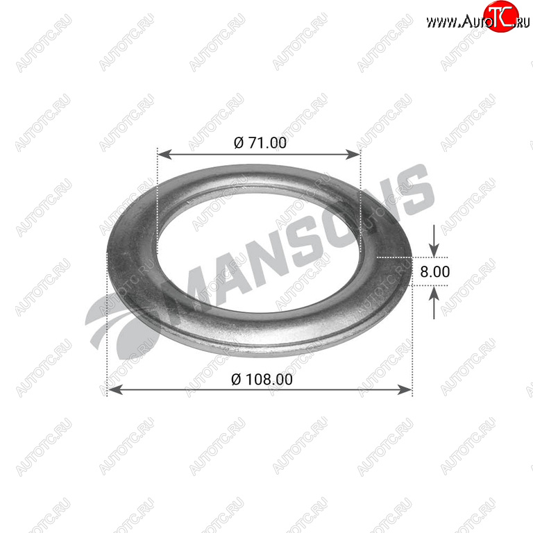 196 р. Кольцо BPW (ECO,ECO Plus) ступицы упорное (68х108х9.5) (8-9т,10-12т) MANSONS MANSONS 300.006  с доставкой в г. Майкоп