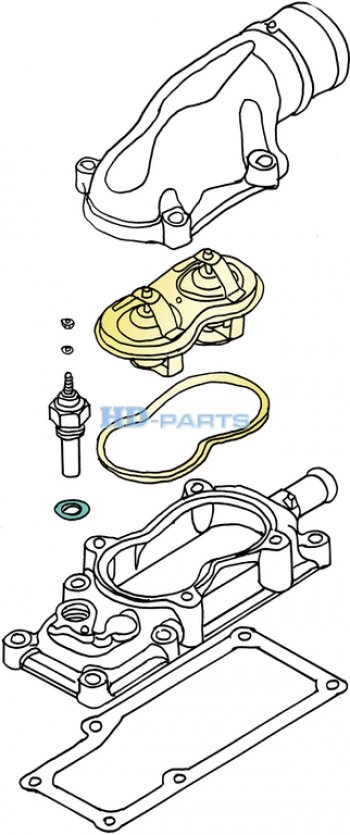 2 289 р. Термостат SCANIA 4 series сдвоенный с прокладкой (8383град.) HD-PARTS HD-PARTS 302160  с доставкой в г. Майкоп. Увеличить фотографию 6
