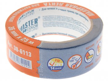 339 р. Скотч малярный 36ммх25м для любых наружных работ MASTER COLOR MASTER COLOR 30-6113  с доставкой в г. Майкоп. Увеличить фотографию 1
