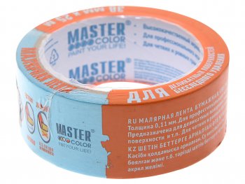 339 р. Скотч малярный 38ммх25м для деликатных поверхностей MASTER COLOR MASTER COLOR 30-6133 MASTER COLOR 30-6133  с доставкой в г. Майкоп. Увеличить фотографию 1