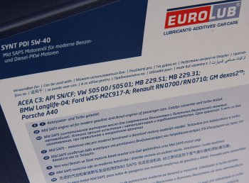 7 299 р. Масло моторное SYNT PDI SNCF 5W40 синт.5л EUROLUB EUROLUB 308005  с доставкой в г. Майкоп. Увеличить фотографию 2