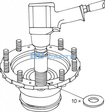 227 р. Гайка колеса SCANIA P,G,R,T (M22х78-11BSFh-30ключ 33мм) юбка подвижная HD-PARTS HD-PARTS 309200  с доставкой в г. Майкоп. Увеличить фотографию 3