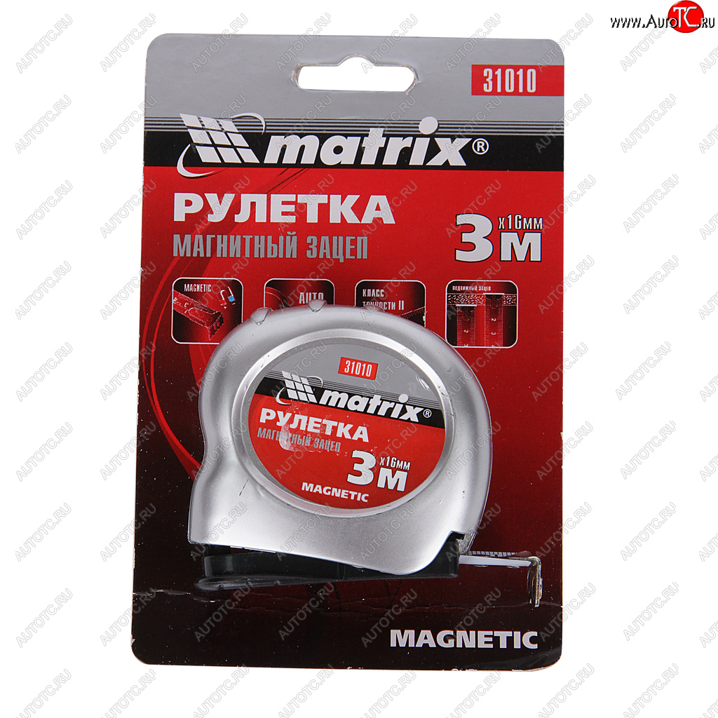129 р. Рулетка 3м 16мм магнитный зацеп MATRIX MATRIX 31010  с доставкой в г. Майкоп