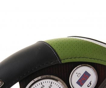 899 р. Оплетка руля (M) 37-39см черно-зеленая экокожа Step CARFASHION CARFASHION 31308  с доставкой в г. Майкоп. Увеличить фотографию 2