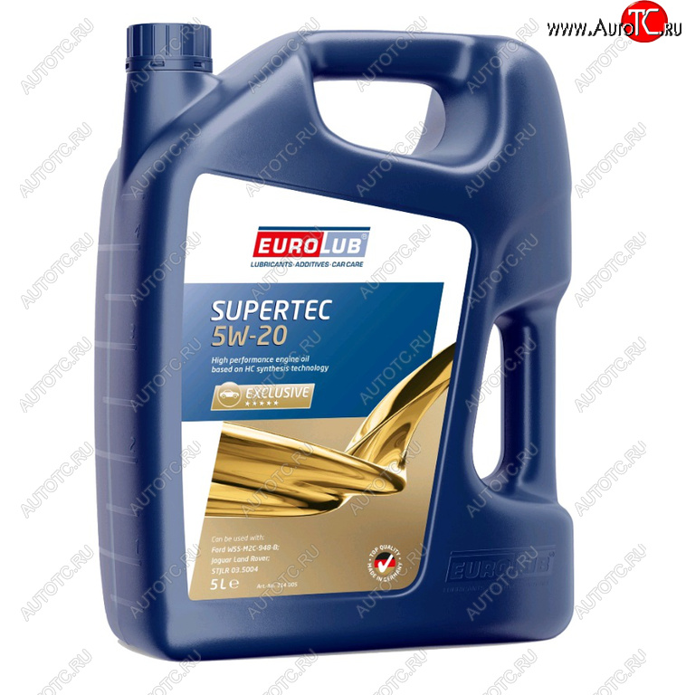 8 249 р. Масло моторное SUPERTEC SN 5W20 синт.5л EUROLUB EUROLUB 314005  с доставкой в г. Майкоп